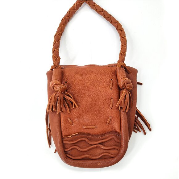 Deerskin Crossbody Purse Medicine Bag Fringe Beaded Soft USA Handmade Moondancer - Picture 9 of 16